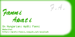 fanni apati business card